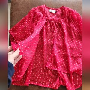 SO Cropped Red Open Front Kimono